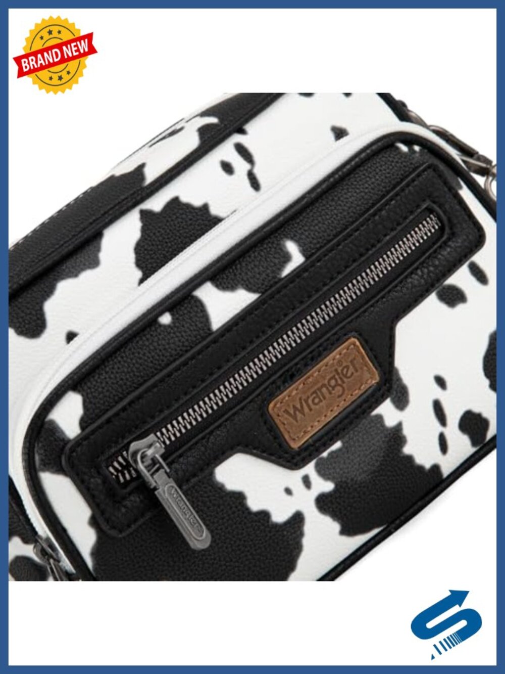 Vegan Leather Crossbody Bag Multi Pocket Wallet Purse with Adjustable Strap - Picture 3 of 6